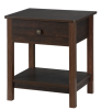 Dark Brown End Table with Storage Space