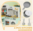 Kids Kitchen Playset with Sound, Lights & 4-Piece Cookware Accessories