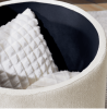 2‑Piece Round Chenille Storage Ottoman Set