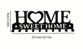Entryway 'Home Sweet Home' Wall Decor Hooks for Keys, Hats & Accessories