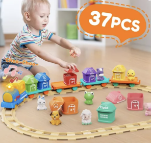 Toddler Train Set Learning Toy with Music & Lights