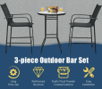Stylish 3‑Piece Outdoor Patio Bar Table & Stool Set