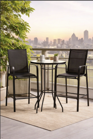 Stylish 3‑Piece Outdoor Patio Bar Table & Stool Set