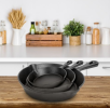 3‑Piece Cast Iron Non Stick Skillet Set