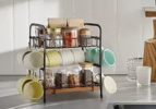 Kitchen Coffee Organizer Station | Countertop Coffee Bar Storage