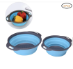 Collapsible Silicone Colander Set (2 Pack) | Foldable Kitchen Strainer