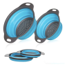 Collapsible Silicone Colander Set (2 Pack) | Foldable Kitchen Strainer