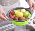 Collapsible Silicone Colander Set (2 Pack) | Foldable Kitchen Strainer