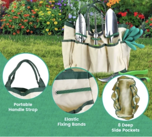Gardening Hand Tools Starter Kit with Bag | Complete Garden Tool Set