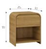 Modern Bedside Table with Storage (Light Honey)
