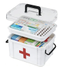 15QT Clear Medicine Organizer Box with Handle & Tray