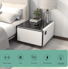Smart Side Table with LED Sensor Light, Built-In Fridge, Wireless Charging & USB Ports – Modern End Table