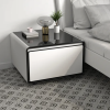 Smart Side Table with LED Sensor Light, Built-In Fridge, Wireless Charging & USB Ports – Modern End Table