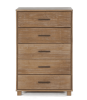 Farmhouse Solid Wood 5 Drawer Bedroom Chest in Pine Finish