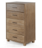 Farmhouse Solid Wood 5 Drawer Bedroom Chest in Pine Finish