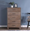 Farmhouse Solid Wood 5 Drawer Bedroom Chest in Pine Finish