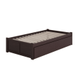Twin XL Platform Bed Frame with 2 Storage Drawers in Espresso