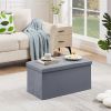 30-inch Light Grey Faux Leather Upholstered End of Bed Storage Bench Ottoman