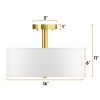 3-Light Glass Drum Pendant Lamp Ceiling Lighting Fixture with Semi Flush Mount