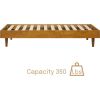Twin size Mid-Century Modern Platform Bed Frame in Light Wood Finish