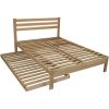 Twin size Solid Wood Platform Bed Frame with Slatted Headboard - Made in USA