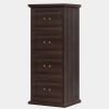 fuuTraditional Vertical File Cabinet in Walnut Wood Finish with 4 Storage Drawers