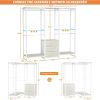 Heavy Duty White Metal Freestanding Garment Rack Closet Wardrobe with 3 Drawers