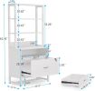 Home Office Lockable 2 Drawer Filing Cabinet Bookshelf in White Wood Finish