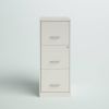 offWhite Metal 3-Drawer Vertical File Cabinet with 2 Locking Drawers