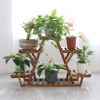 Solid Wood Triangular 6-Shelf Indoor Outdoor Flower Pot Plant Stand