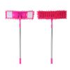 Microfiber Mop Metal Floor Dust Hairs Cleaning 360° Rotatable Washable Refill Pads Hard Handle (Hotpink)