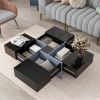 ON-TREND Unique Design Coffee Table with Storage Compartments