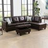 Brown Faux Leather 3-Piece Couch