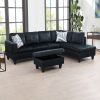 Midnight Microfiber 3-Piece Sofa Set B