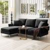 Modern Chenille L-Shaped Sofa with Reversible Lounge Sectional Couch Set