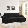 L Shaped Modular Corduroy Upholstered 3 Seater Sofa Bed + Storage