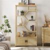 Rattan bookshelf 7 tiers Bookcases Storage