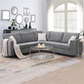 Modern Upholstered Living Room Sectional  L Shaped Sofa
