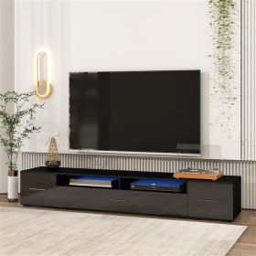 Extended Minimalist Design TV Stand with Color Changing LED Lights