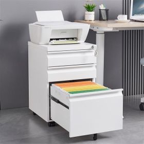 3-Drawer Mobile File Cabinet with Lock