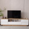 Media Console with Multi-Functional Storage, & Entertainment Center