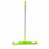 Microfiber Mop Metal Floor Dust Hairs Cleaning 360° Rotatable Washable Refill Pads Hard Handle (Green)