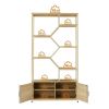 Rattan bookshelf 7 tiers Bookcases Storage