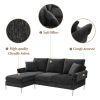 Modern Chenille L-Shaped Sofa with Reversible Lounge Sectional Couch Set