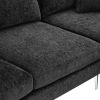 Modern Chenille L-Shaped Sofa with Reversible Lounge Sectional Couch Set