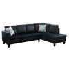 Midnight Microfiber 3-Piece Sofa Set B