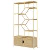 Rattan bookshelf 7 tiers Bookcases Storage