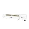Extended Minimalist Design TV stand with Color Changing LED Lights,