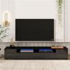 Extended Minimalist Design TV Stand with Color Changing LED Lights