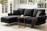 Modern Chenille L-Shaped Sofa with Reversible Lounge Sectional Couch Set